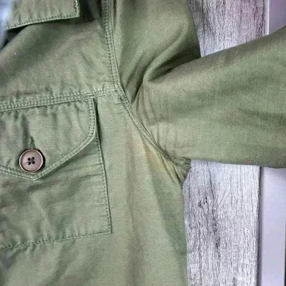 Old Navy Utility Shirt XS Embroidered Olive Green - Picture 8 of 8